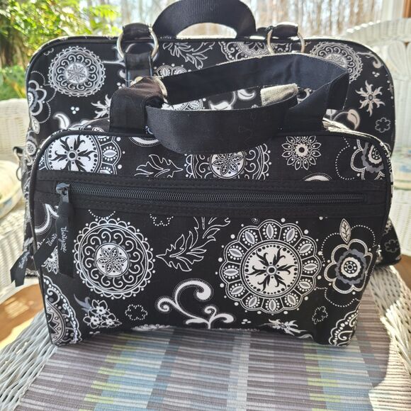 Thirty-One Onyx Medallion 3-Piece Travel Set Overnight Cosmetic Toiletry Makeup - Picture 3 of 10